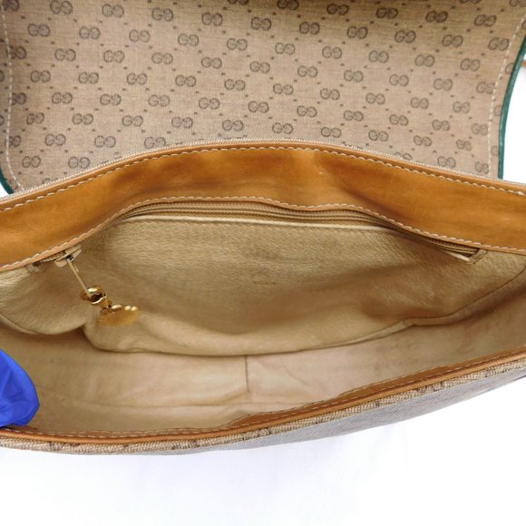 VINTAGE GUCCI MONOGRAM CANVAS SUPREME WEB BAG - Picture 11 of 16
